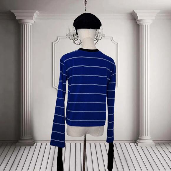 Women's Noir Contemporain Striped Long Sleeve Tee (Navy OS) - Picture 2 of 6